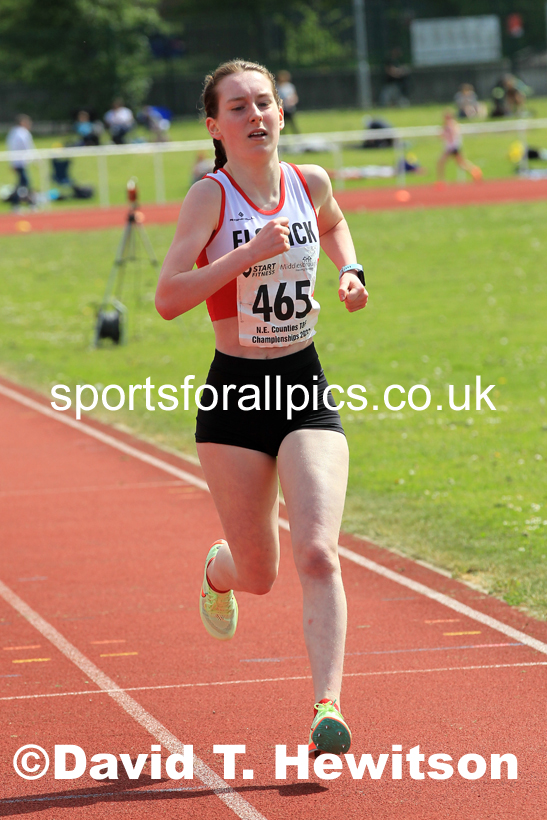 Women and Girls 3000 metres, 2022 North Eastern Track and Field Champs., Middlesbrough. David T. Hewitson/Sports for All Pics